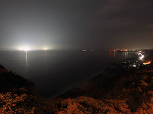 津軽海峡に輝く漁火